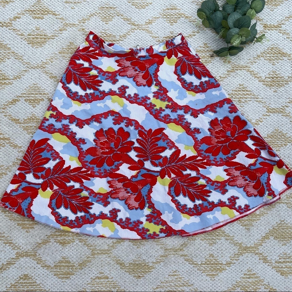 Topshop‎ high waisted a line floral skirt